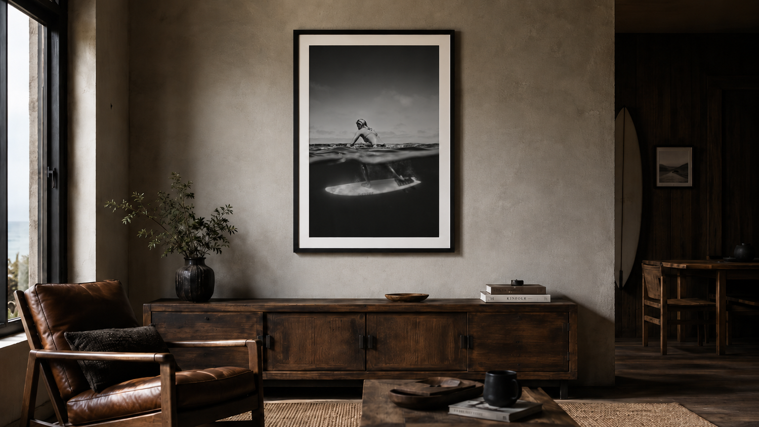 Black and White Surf Photography for Modern Interiors